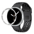 For Samsung Galaxy Watch8 40mm Diamond Bezel and Black Reverse Buckle Silicone Watch Band(Black Silver) - free shipping - PMC TechLife - Order now!