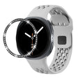 For Samsung Galaxy Watch8 40mm Diamond Bezel and Black Reverse Buckle Silicone Watch Band(Gray Black) - free shipping - PMC TechLife - Order now!