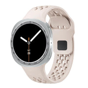 For Samsung Galaxy Watch8 44mm Speed Bezel and Black Reverse Buckle Silicone Watch Band(Starlight Silver)