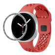 For Samsung Galaxy Watch8 44mm Speed Bezel and Black Reverse Buckle Silicone Watch Band(Red Silver) - free shipping - PMC TechLife - Order now!