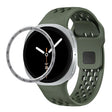 For Samsung Galaxy Watch8 44mm Speed Bezel and Black Reverse Buckle Silicone Watch Band(Army Green Silver) - free shipping - PMC TechLife - Order now!