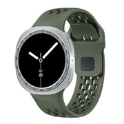 For Samsung Galaxy Watch8 44mm Speed Bezel and Black Reverse Buckle Silicone Watch Band(Army Green Silver)