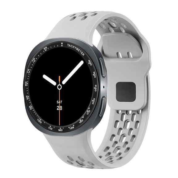 For Samsung Galaxy Watch8 44mm Speed Bezel and Black Reverse Buckle Silicone Watch Band(Gray Black)