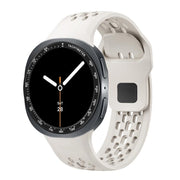 For Samsung Galaxy Watch8 44mm Speed Bezel and Black Reverse Buckle Silicone Watch Band(Beige Black)