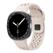 For Samsung Galaxy Watch8 44mm Speed Bezel and Black Reverse Buckle Silicone Watch Band(Starlight Black)