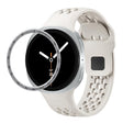 For Samsung Galaxy Watch8 40mm Speed Bezel and Black Reverse Buckle Silicone Watch Band(Beige Silver) - free shipping - PMC TechLife - Order now!