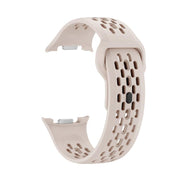 For Samsung Galaxy Watch8 40mm Speed Bezel and Black Reverse Buckle Silicone Watch Band(Starlight Silver)