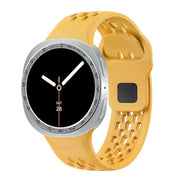 For Samsung Galaxy Watch8 40mm Speed Bezel and Black Reverse Buckle Silicone Watch Band(Yellow Silver)