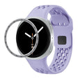 For Samsung Galaxy Watch8 40mm Speed Bezel and Black Reverse Buckle Silicone Watch Band(Purple Silver) - free shipping - PMC TechLife - Order now!