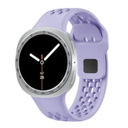 For Samsung Galaxy Watch8 40mm Speed Bezel and Black Reverse Buckle Silicone Watch Band(Purple Silver)