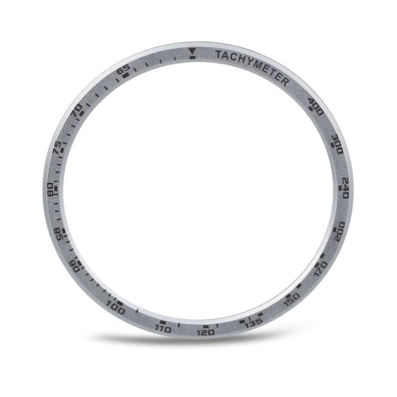 For Samsung Galaxy Watch8 40mm Speed Bezel and Black Reverse Buckle Silicone Watch Band(Purple Silver)