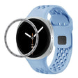 For Samsung Galaxy Watch8 40mm Speed Bezel and Black Reverse Buckle Silicone Watch Band(Light Blue Silver) - free shipping - PMC TechLife - Order now!