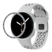 For Samsung Galaxy Watch8 40mm Speed Bezel and Black Reverse Buckle Silicone Watch Band(Gray Silver)