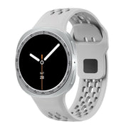 For Samsung Galaxy Watch8 40mm Speed Bezel and Black Reverse Buckle Silicone Watch Band(Gray Silver)