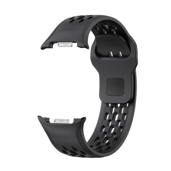 For Samsung Galaxy Watch8 40mm Speed Bezel and Black Reverse Buckle Silicone Watch Band(Black Black)