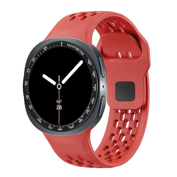 For Samsung Galaxy Watch8 40mm Speed Bezel and Black Reverse Buckle Silicone Watch Band(Red Black)