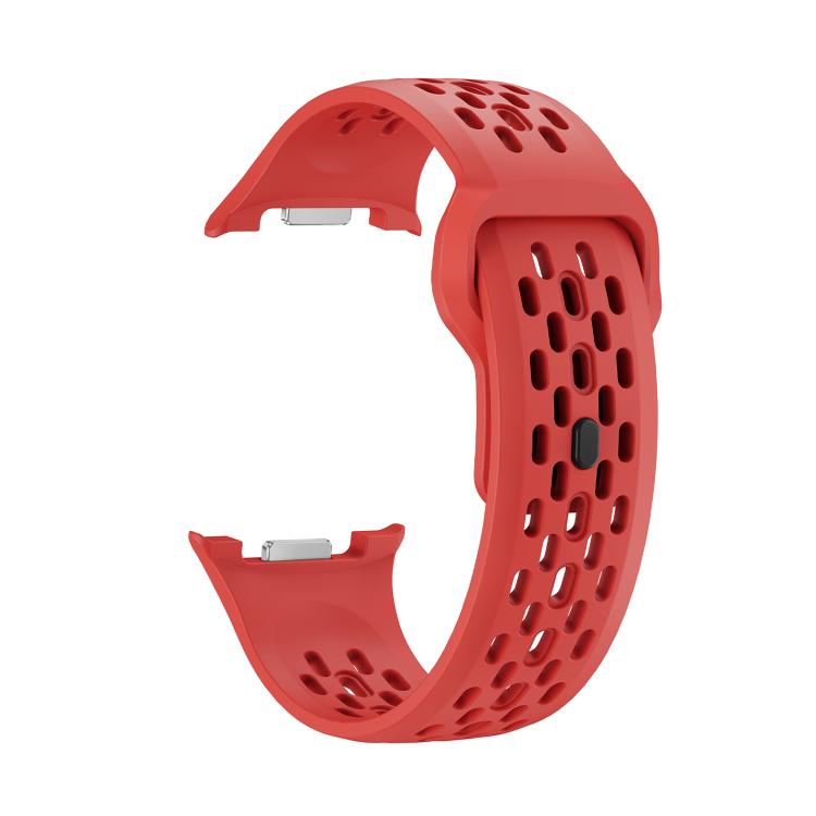 For Samsung Galaxy Watch8 40mm Speed Bezel and Black Reverse Buckle Silicone Watch Band(Red Black)
