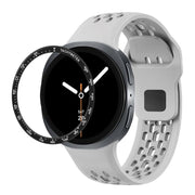 For Samsung Galaxy Watch8 40mm Speed Bezel and Black Reverse Buckle Silicone Watch Band(Gray Black)