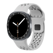 For Samsung Galaxy Watch8 40mm Speed Bezel and Black Reverse Buckle Silicone Watch Band(Gray Black)