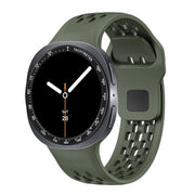 For Samsung Galaxy Watch8 40mm Speed Bezel and Black Reverse Buckle Silicone Watch Band(Army Green Black)