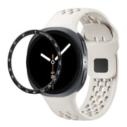 For Samsung Galaxy Watch8 40mm Speed Bezel and Black Reverse Buckle Silicone Watch Band(Beige Black)
