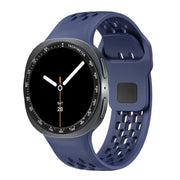 For Samsung Galaxy Watch8 40mm Speed Bezel and Black Reverse Buckle Silicone Watch Band(Midnight Blue Black)