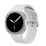 For Samsung Galaxy Watch8 44mm Speed Bezel and Solid Color Stitched Silicone Watch Band(Lime White Silver)