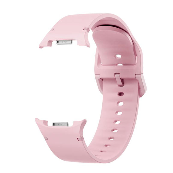 For Samsung Galaxy Watch8 44mm Speed Bezel and Solid Color Stitched Silicone Watch Band(Light Pink Silver)