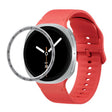 For Samsung Galaxy Watch8 44mm Speed Bezel and Solid Color Stitched Silicone Watch Band(Red Silver) - free shipping - PMC TechLife - Order now!