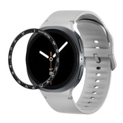 For Samsung Galaxy Watch8 44mm Speed Bezel and Solid Color Stitched Silicone Watch Band(Gray Black)