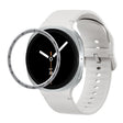 For Samsung Galaxy Watch8 40mm Speed Bezel and Solid Color Stitched Silicone Watch Band(Lime White Silver) - free shipping - PMC TechLife - Order now!