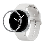 For Samsung Galaxy Watch8 40mm Speed Bezel and Solid Color Stitched Silicone Watch Band(Lime White Silver)