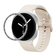 For Samsung Galaxy Watch8 40mm Speed Bezel and Solid Color Stitched Silicone Watch Band(Starlight Silver) - free shipping - PMC TechLife - Order now!