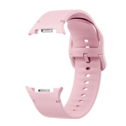 For Samsung Galaxy Watch8 40mm Speed Bezel and Solid Color Stitched Silicone Watch Band(Light Pink Silver)