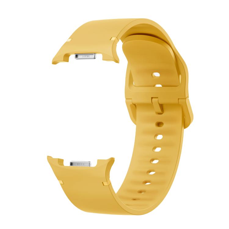 For Samsung Galaxy Watch8 40mm Speed Bezel and Solid Color Stitched Silicone Watch Band(Official Yellow Silver) - free shipping - PMC TechLife - Order now!