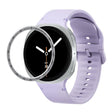For Samsung Galaxy Watch8 40mm Speed Bezel and Solid Color Stitched Silicone Watch Band(Official Purple Silver) - free shipping - PMC TechLife - Order now!
