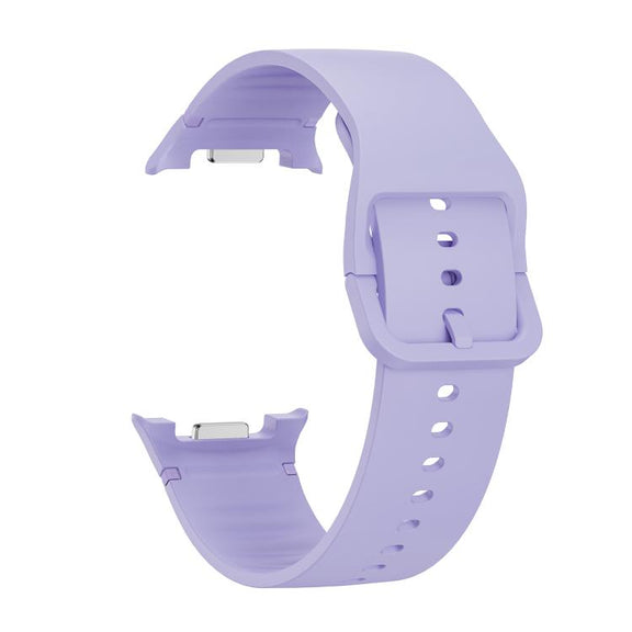 For Samsung Galaxy Watch8 40mm Speed Bezel and Solid Color Stitched Silicone Watch Band(Official Purple Silver)