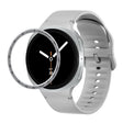 For Samsung Galaxy Watch8 40mm Speed Bezel and Solid Color Stitched Silicone Watch Band(Gray Silver) - free shipping - PMC TechLife - Order now!