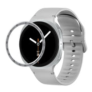 For Samsung Galaxy Watch8 40mm Speed Bezel and Solid Color Stitched Silicone Watch Band(Gray Silver)