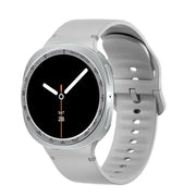 For Samsung Galaxy Watch8 40mm Speed Bezel and Solid Color Stitched Silicone Watch Band(Gray Silver)