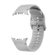 For Samsung Galaxy Watch8 40mm Speed Bezel and Solid Color Stitched Silicone Watch Band(Gray Silver)