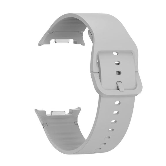 For Samsung Galaxy Watch8 40mm Speed Bezel and Solid Color Stitched Silicone Watch Band(Gray Silver)