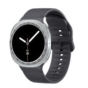 For Samsung Galaxy Watch8 40mm Speed Bezel and Solid Color Stitched Silicone Watch Band(Dark Gray Silver)