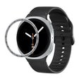 For Samsung Galaxy Watch8 40mm Speed Bezel and Solid Color Stitched Silicone Watch Band(Black Silver) - free shipping - PMC TechLife - Order now!