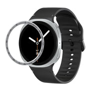 For Samsung Galaxy Watch8 40mm Speed Bezel and Solid Color Stitched Silicone Watch Band(Black Silver)