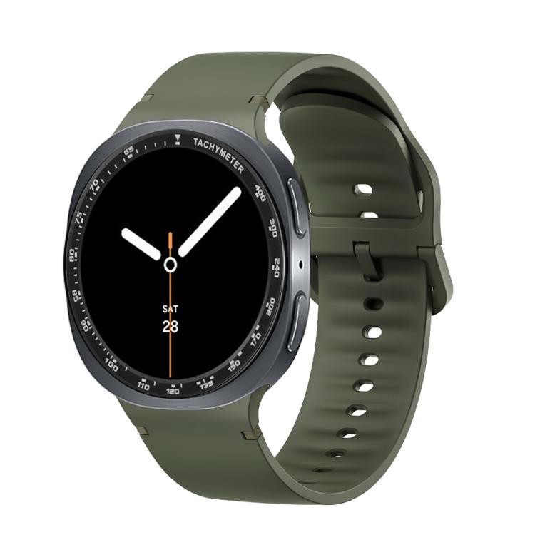For Samsung Galaxy Watch8 40mm Speed Bezel and Solid Color Stitched Silicone Watch Band(Army Green Black) - free shipping - PMC TechLife - Order now!