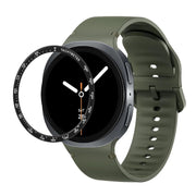 For Samsung Galaxy Watch8 40mm Speed Bezel and Solid Color Stitched Silicone Watch Band(Army Green Black)