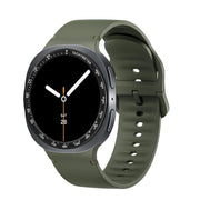 For Samsung Galaxy Watch8 40mm Speed Bezel and Solid Color Stitched Silicone Watch Band(Army Green Black)