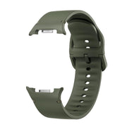 For Samsung Galaxy Watch8 40mm Speed Bezel and Solid Color Stitched Silicone Watch Band(Army Green Black)