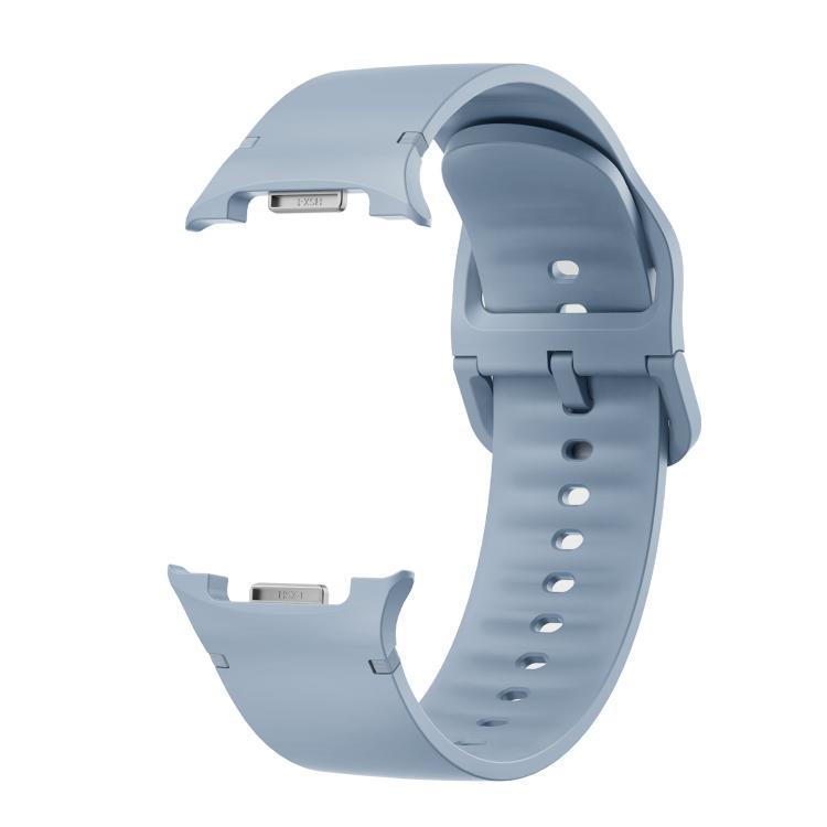 For Samsung Galaxy Watch8 44mm Diamond Bezel and Solid Color Stitched Silicone Watch Band(Jewel Blue Silver) - free shipping - PMC TechLife - Order now!
